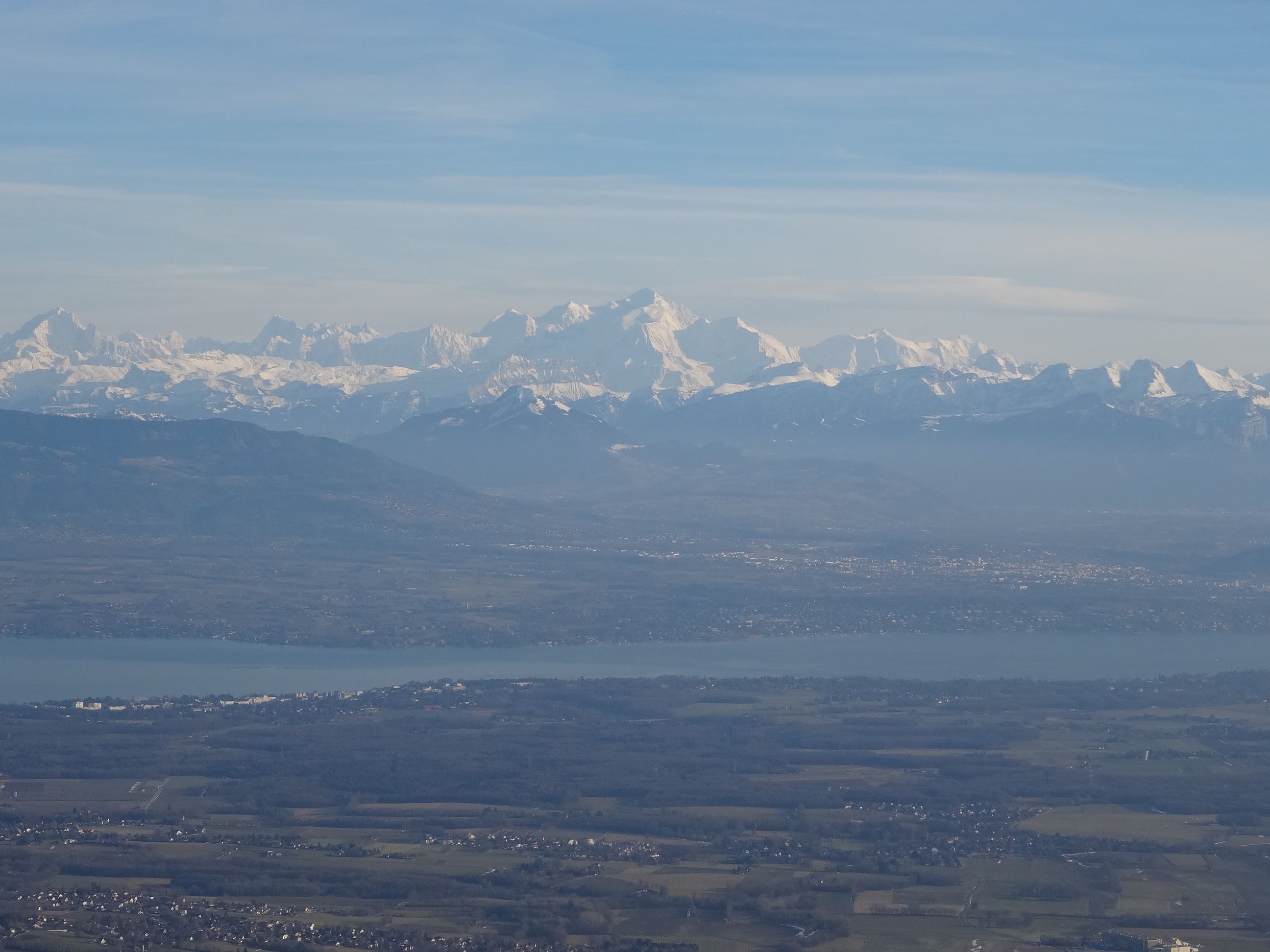 Le Mont Blanc et le Léman vu du Jura